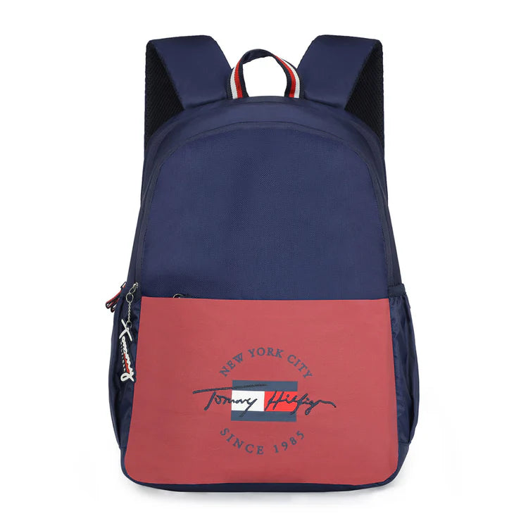 Tommy Hilfiger Milo Unisex Water-Resistant Laptop Backpack Navy+ Burgundy