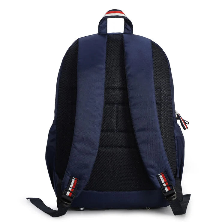 Tommy Hilfiger Milo Unisex Water-Resistant Laptop Backpack Navy+ Burgundy