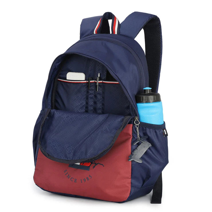 Tommy Hilfiger Milo Unisex Water-Resistant Laptop Backpack Navy+ Burgundy