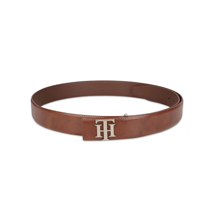 Tommy Hilfiger Yangy Pro Textured Men's Leather Belt Tan