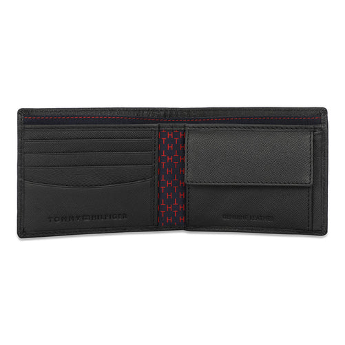 Tommy Hilfiger Riley Men's Leather Global Coin Wallet Black