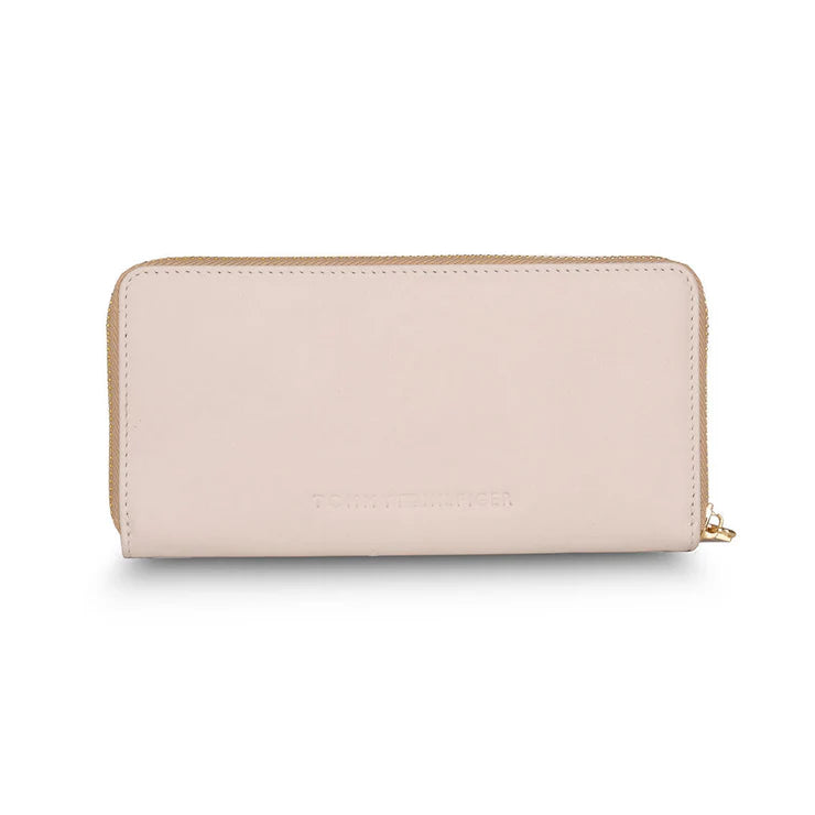 Tommy Hilfiger Lilah Women's Leather Zip Around Wallet Beige+Cream