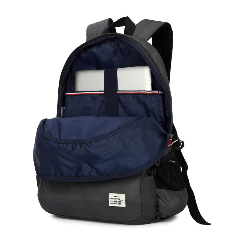 Tommy Hilfiger Emanuel Unisex Water-Resistant Laptop Backpack Granite Grey