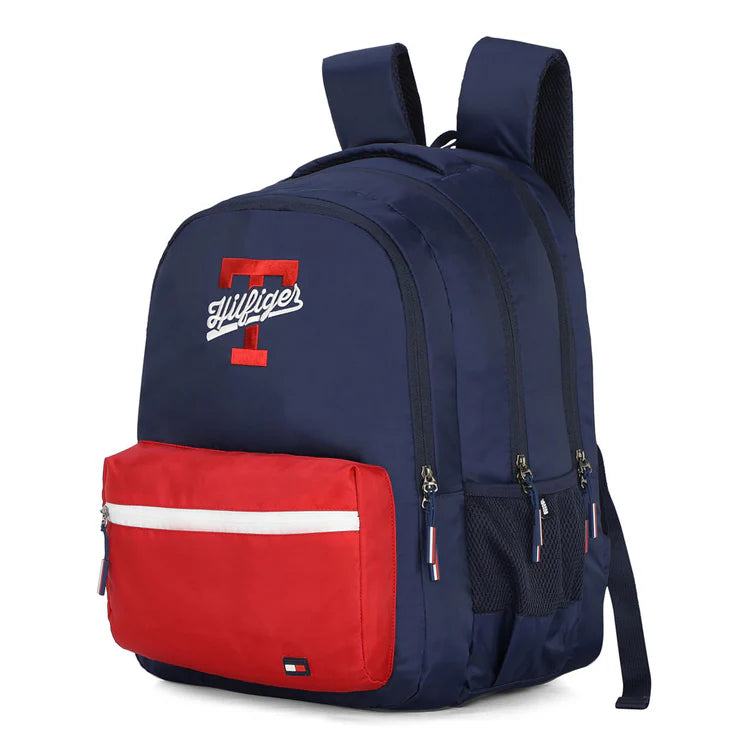 Tommy Hilfiger Jadon Unisex Water-Resistant Laptop Backpack Navy+Red