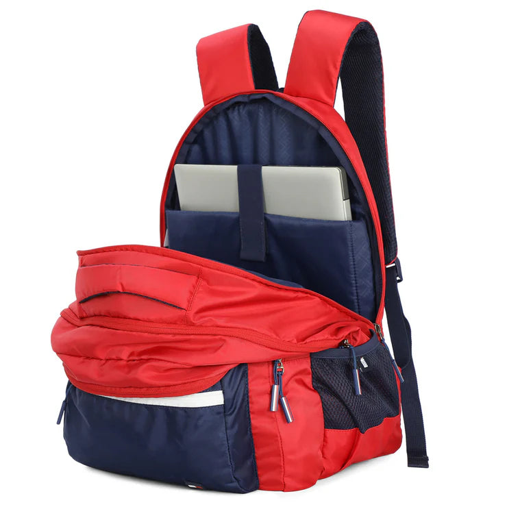 Tommy Hilfiger Jadon Unisex Water-Resistant Laptop Backpack Red+Navy