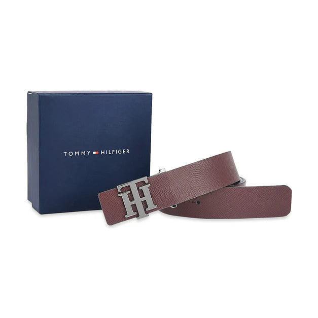 Tommy Hilfiger Timber Men's Leather Belt Brown