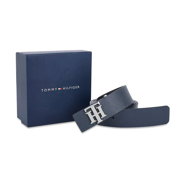 Tommy Hilfiger Timber Men's Leather Belt Navy