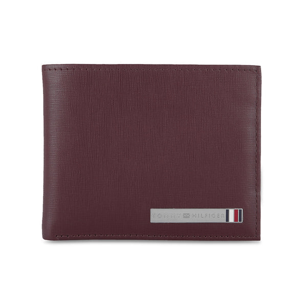 Tommy Hilfiger Marc Men's Leather Passcase Wallet Burgundy