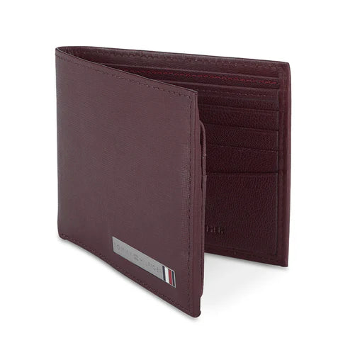 Tommy Hilfiger Marc Men's Leather Passcase Wallet Burgundy