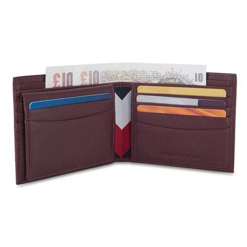 Tommy Hilfiger Marc Men's Leather Passcase Wallet Burgundy