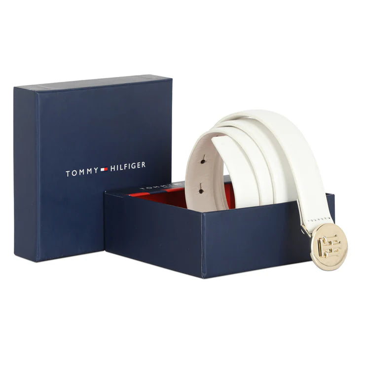 Tommy Hilfiger Nagisa Women's Leather Non Reversible Belt White