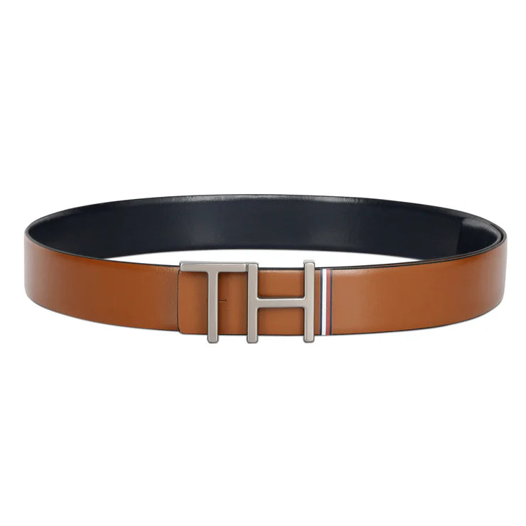 Tommy Hilfiger Welling Men's Leather Reversible Belt Tan+Navy