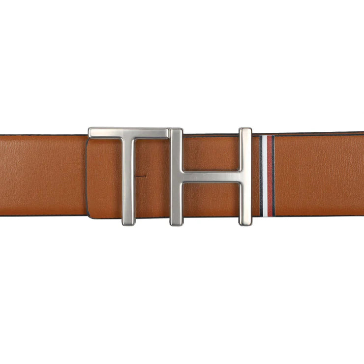 Tommy Hilfiger Welling Men's Leather Reversible Belt Tan+Navy