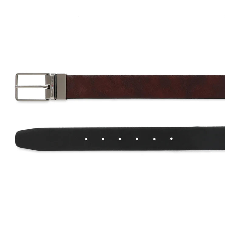 Tommy Hilfiger Walston Men's Leather Reversible Belt Wine+Black