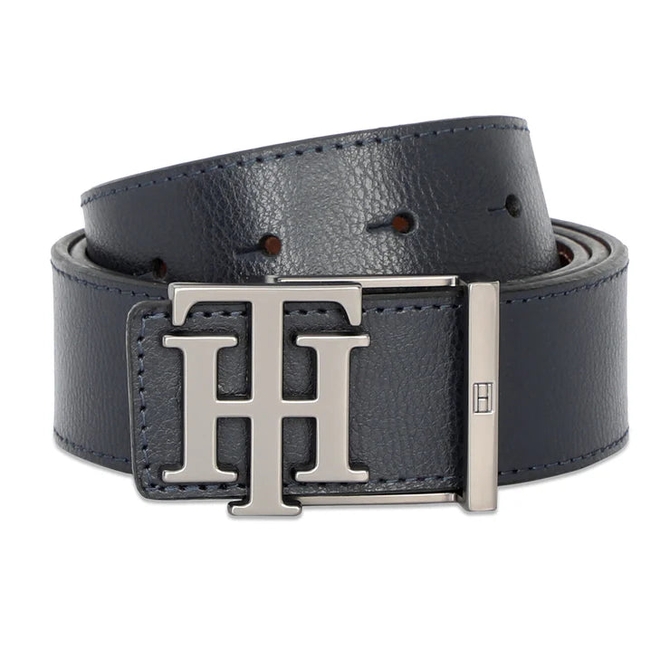 Tommy Hilfiger Lydia Men's Leather Reversible Belt Navy+Tan