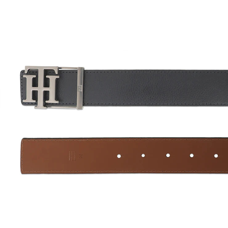 Tommy Hilfiger Lydia Men's Leather Reversible Belt Navy+Tan