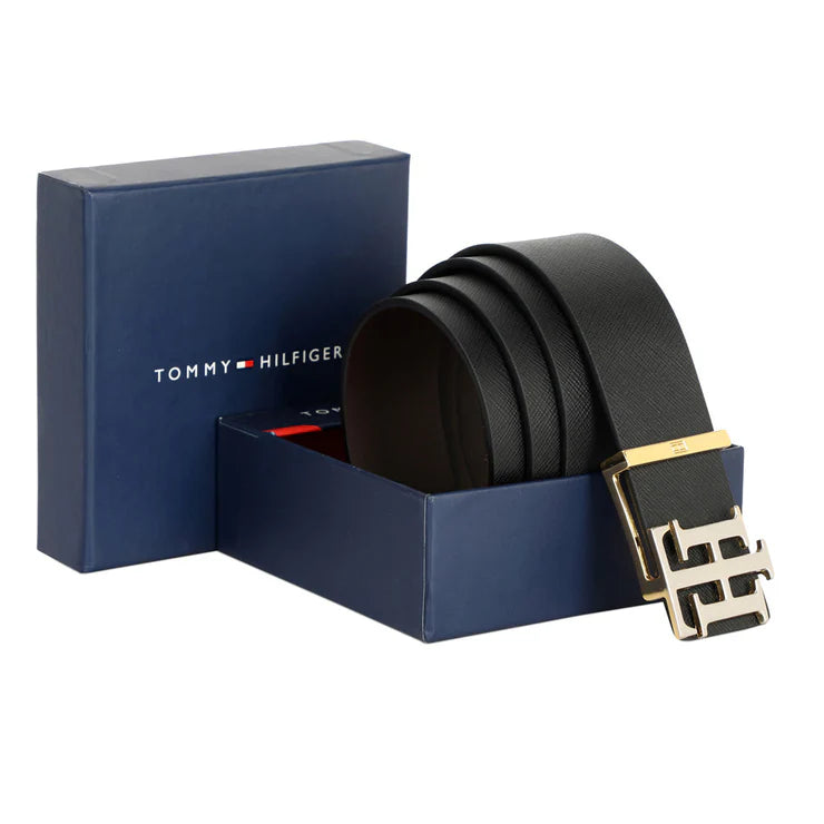 Tommy Hilfiger Cannock Men Leather Reversible Belt Black+Brown