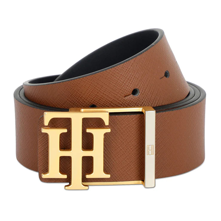 Tommy Hilfiger Cannock Men Leather Reversible Belt Tan+Navy