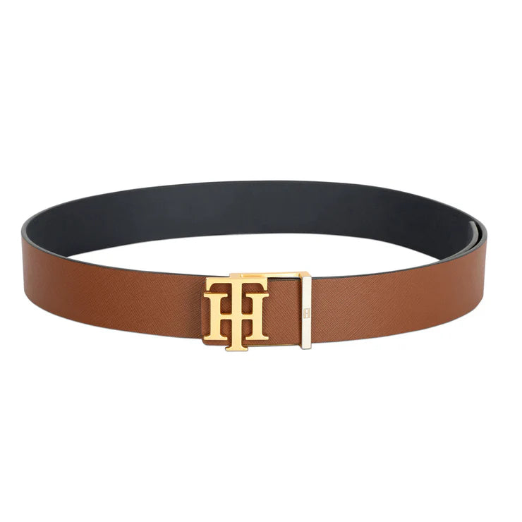 Tommy Hilfiger Cannock Men Leather Reversible Belt Tan+Navy