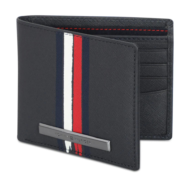 Tommy Hilfiger Moxen Men's Leather Slimfold Wallet Navy