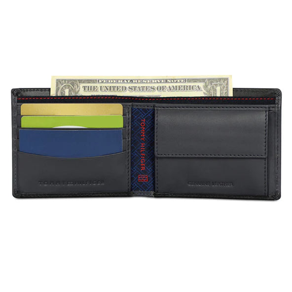 Tommy Hilfiger Deckard Men's Leather Global Coin Wallet Black