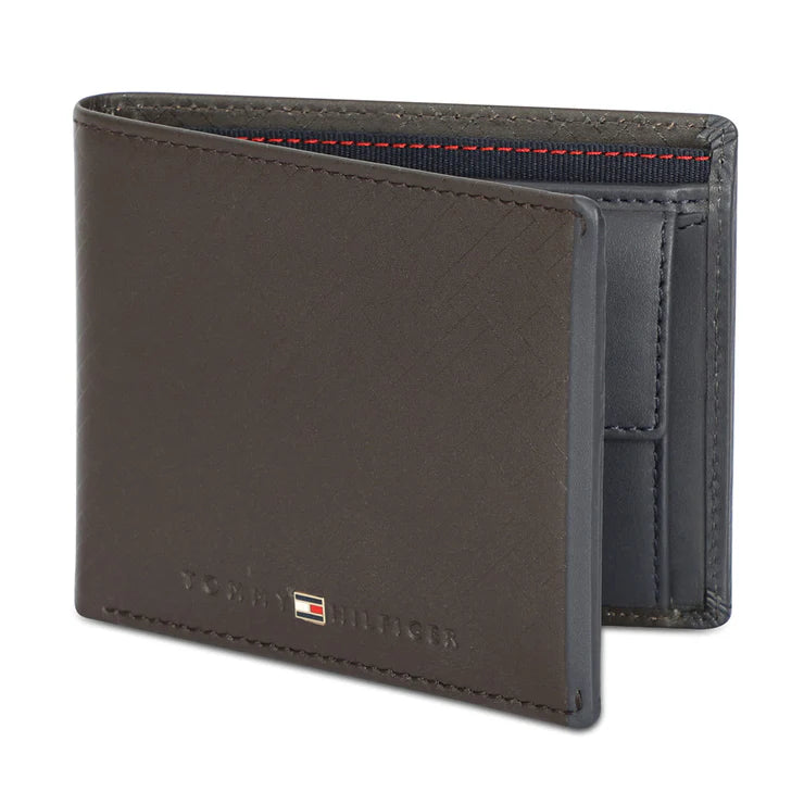 Tommy Hilfiger Ather Men's Leather Global Coin Wallet Brown