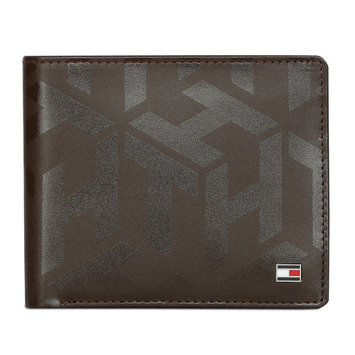 Tommy Hilfiger Arke Men's Leather Global Coin Wallet Brown