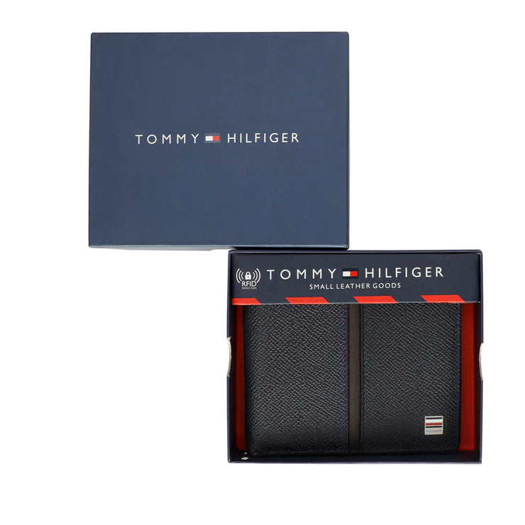 Tommy Hilfiger Renato Men's Leather Passcase Wallet Navy