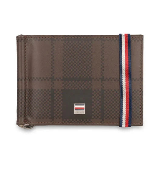 Tommy Hilfiger Weimar Men's Leather Money Clip Brown