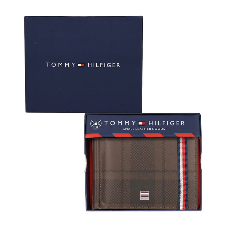 Tommy Hilfiger Weimar Men's Leather Money Clip Brown