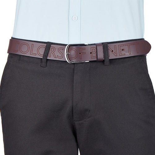 United Colors of Benetton Castor Men's Leather Reversible Belt Brown