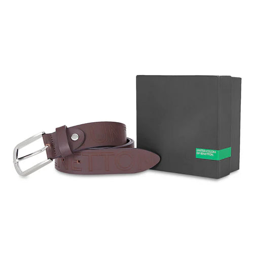 United Colors of Benetton Castor Men's Leather Reversible Belt Brown