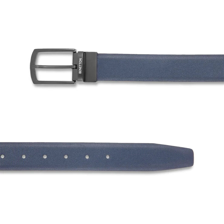 United Colors of Benetton Afro Men's Reversible Leather Belt Navy+Wine