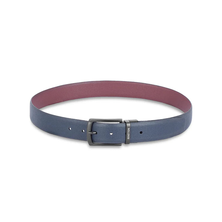 United Colors of Benetton Afro Men's Reversible Leather Belt Navy+Wine