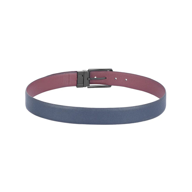 United Colors of Benetton Afro Men's Reversible Leather Belt Navy+Wine