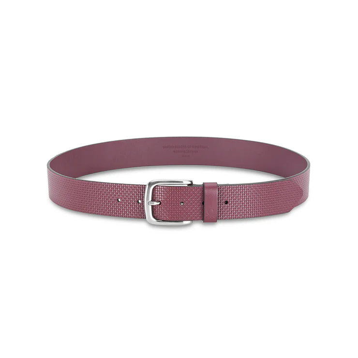 United Colors of Benetton Wilber Men's Leather Non Reversible Belt Wine