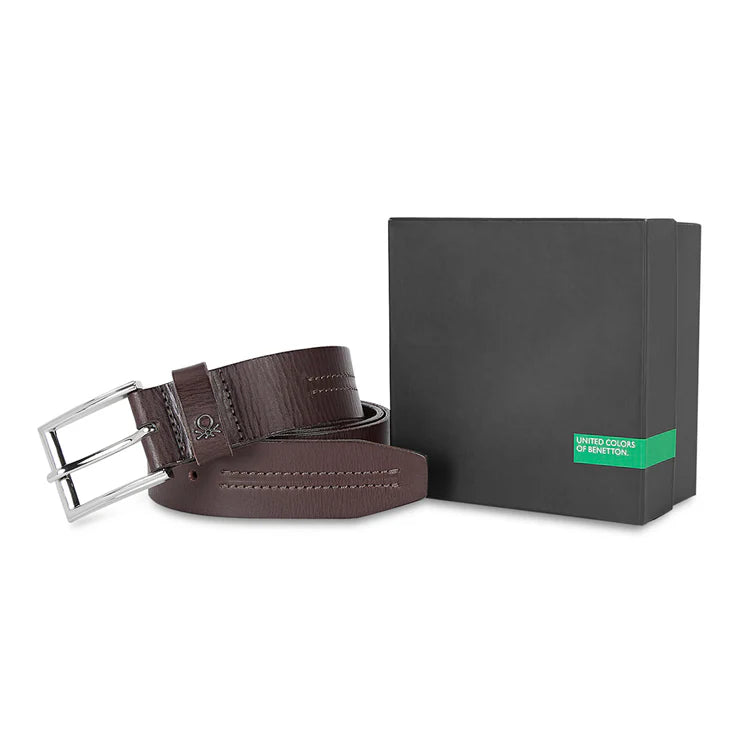 United Colors of Benetton Cavier Men's Leather Non Reversible Belt Brown