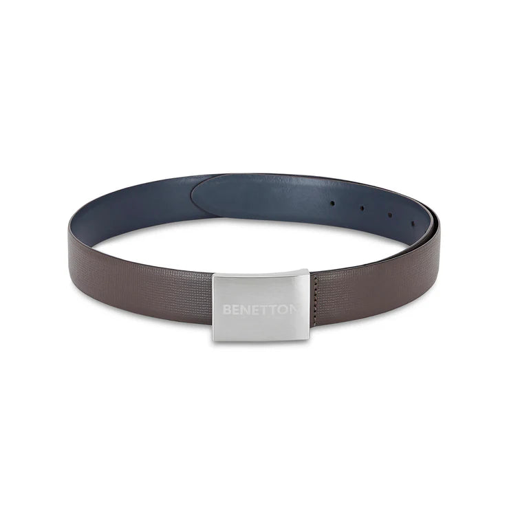 United Colors of Benetton Gatto Men's Leather Reversible Belt Brown