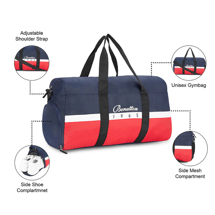 United Colors of Benetton Caiden Unisex Gym Bag Navy+Red