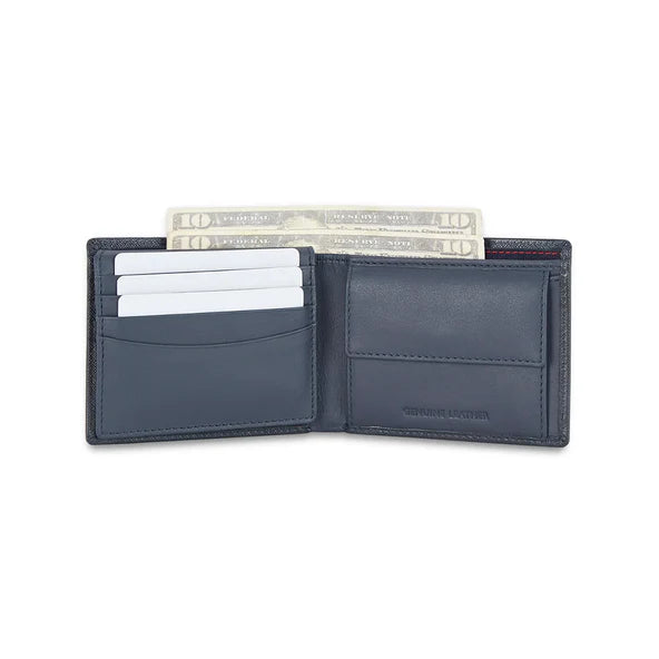 Tommy Hilfiger Harstad Men's Leather Slimfold Wallet Navy