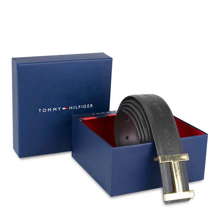 Tommy Hilfiger Avignon Leather Reversible Belt Black+Brown