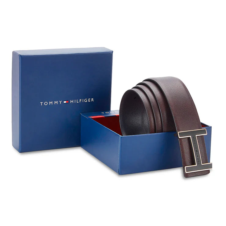 Tommy Hilfiger Randers Men's Reversible Leather Belt Brown+Navy