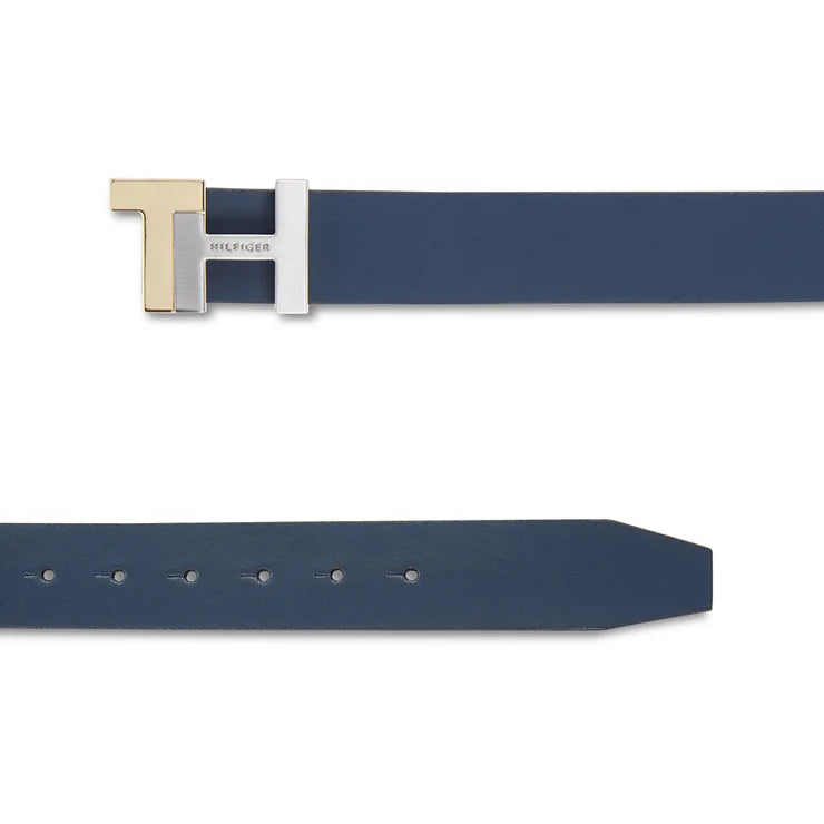 Tommy Hilfiger Skive Men's Reversible Leather Belt Navy+Brown