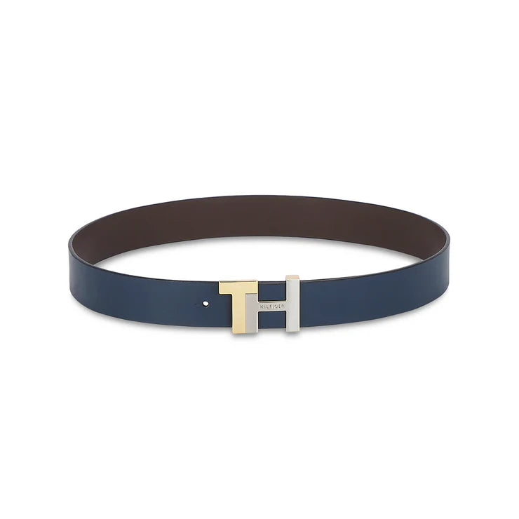 Tommy Hilfiger Skive Men's Reversible Leather Belt Navy+Brown