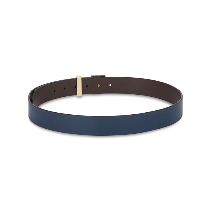 Tommy Hilfiger Skive Men's Reversible Leather Belt Navy+Brown