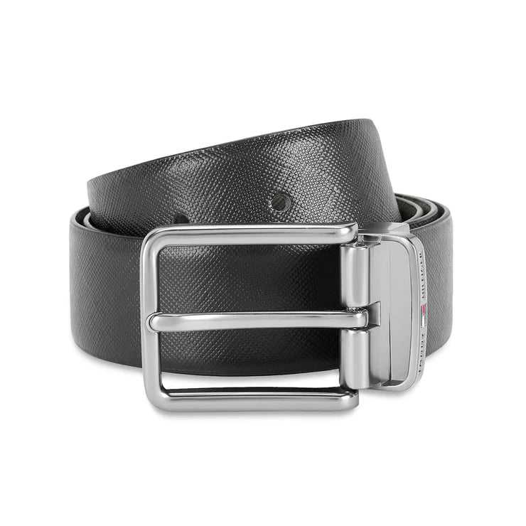 Tommy Hilfiger Holte Men's Reversible Leather Belt Black+Olive