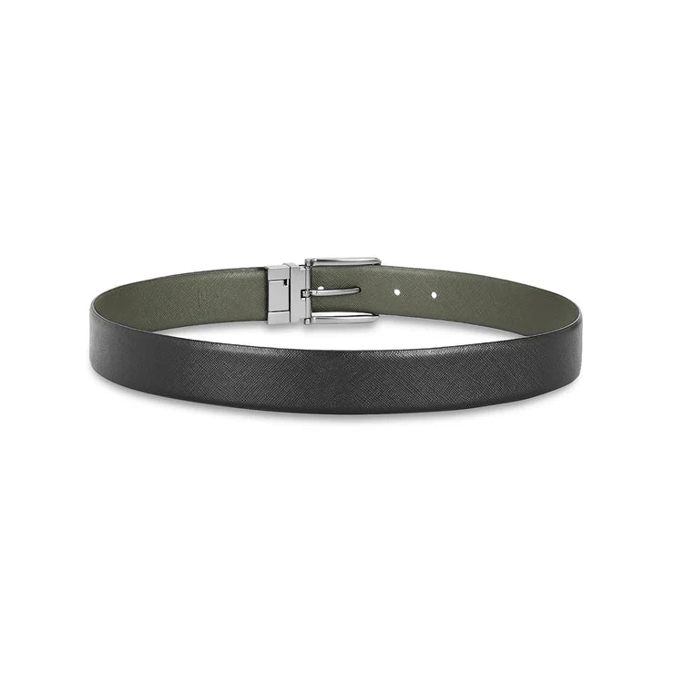 Tommy Hilfiger Holte Men's Reversible Leather Belt Black+Olive