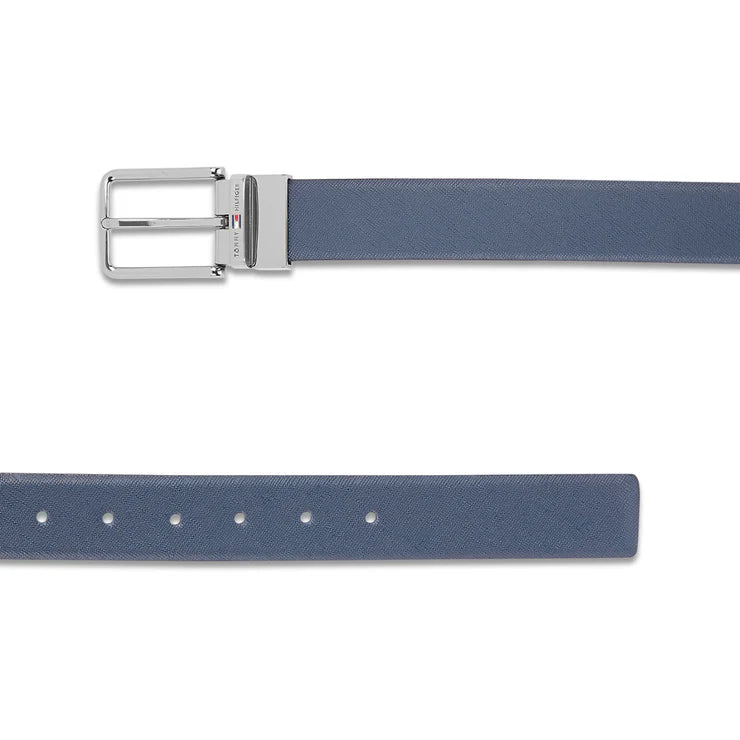 Tommy Hilfiger Holte Men's Reversible Leather Belt Navy+Wine