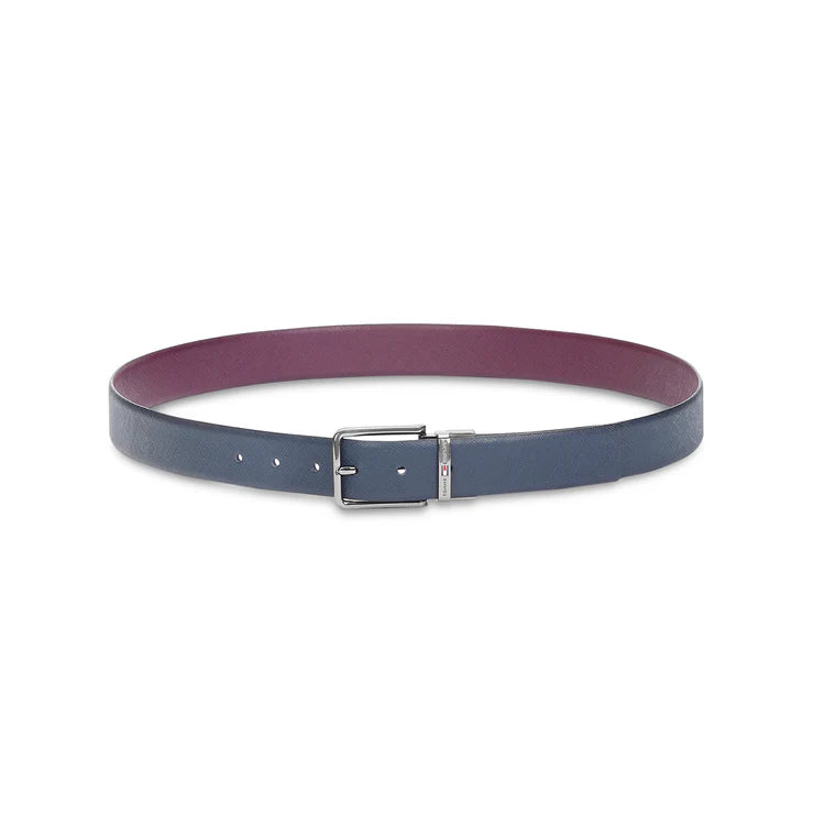 Tommy Hilfiger Holte Men's Reversible Leather Belt Navy+Wine