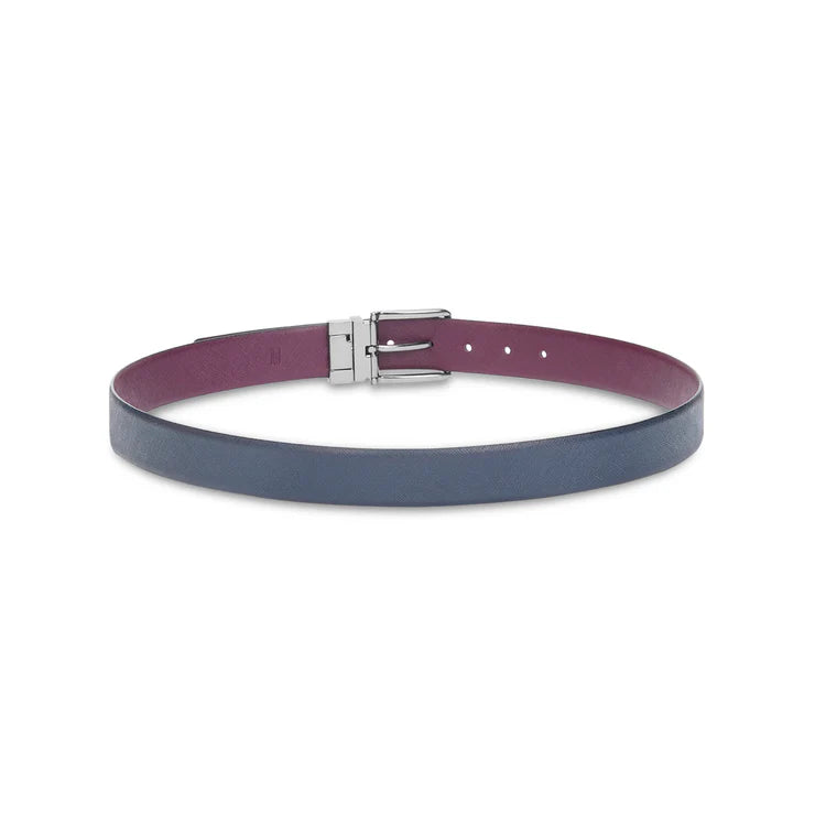 Tommy Hilfiger Holte Men's Reversible Leather Belt Navy+Wine